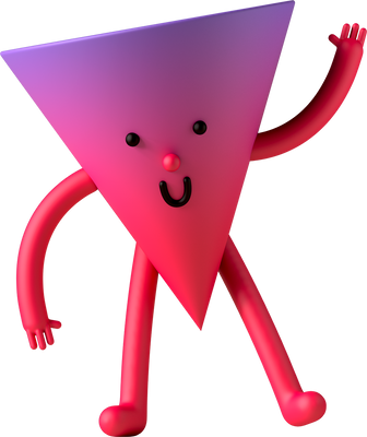 Triangular Happy 3d Character Illustration